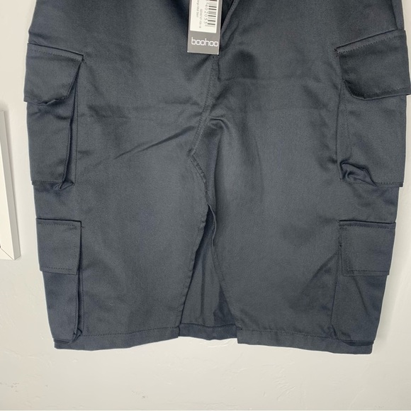 Boohoo Black Cargo Midi Skirt W/ Pockets Size 6 *NWTS* - Picture 6 of 10